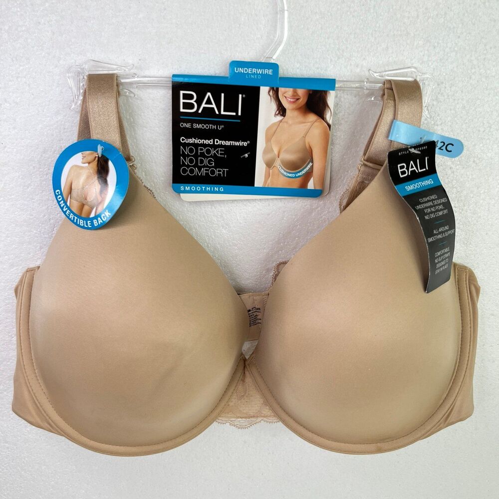Women’s Bali Underwire Lined Smooth Bra Intimate Size 42C #634